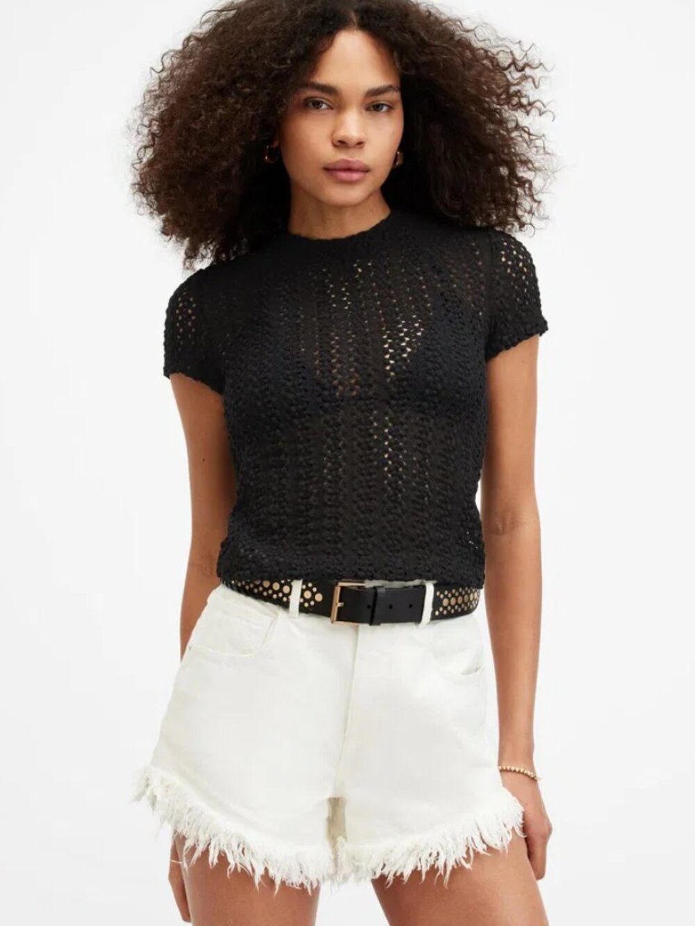 All Saints Karma Crochet Stevie T-shirt